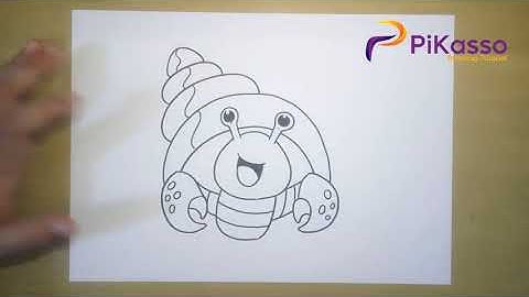 Cute Cartoon Hermit Crab Easy Drawing Tutorial