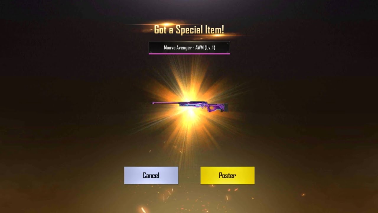 PUBG MOBILE LITE MAUVE AVANGER AWM CREATE OPENING