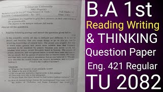 B.A. l 2082 #english #reading #writing and #thinking  #question #paper #tu #exam 