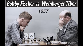 Bobby Fischer vs  Weinberger Tibor / 1957, Milwaukee USA  1   0