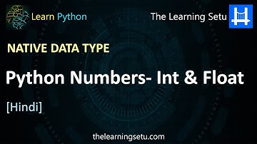 Native data type : Python Numbers - Integer & Float (Hindi) | The Learning Setu