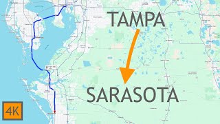 Tampa to Sarasota Florida Scenic Drive 4K - Driving the Sunshine Skyway Bridge