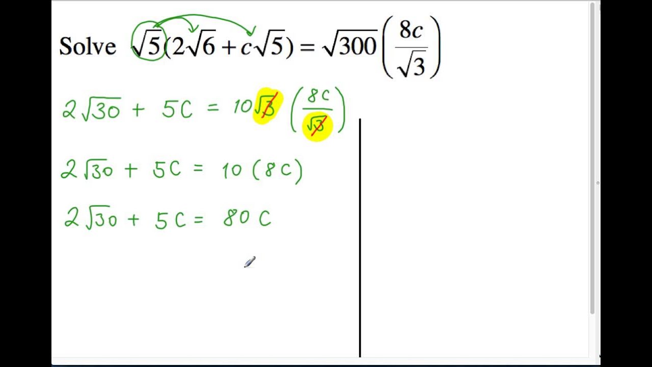 Solving with x on both sides including surds youtube