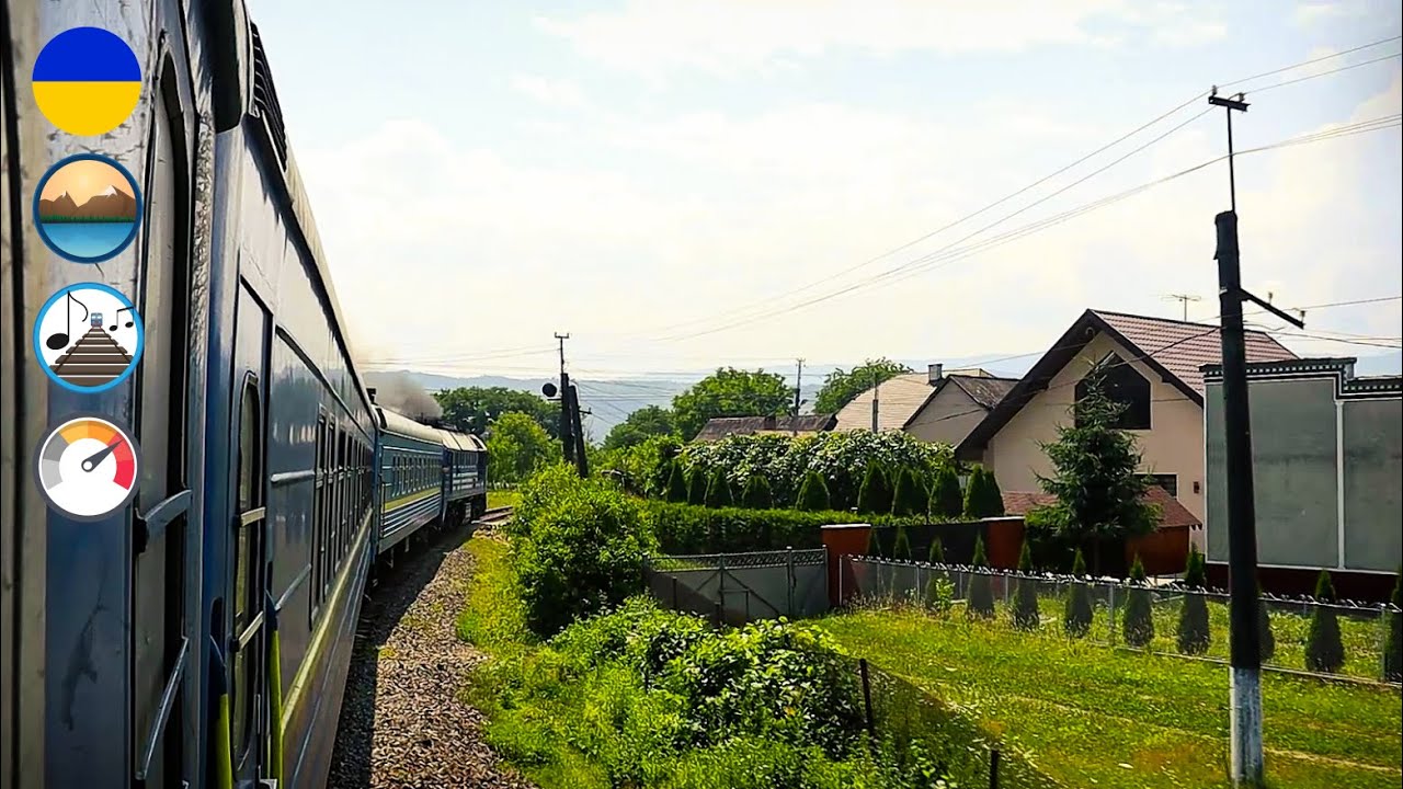 Authentic Railway Sounds & Scenic Train Ride: Tiachiv to Solotvyno, Ukraine | Railway ASMR