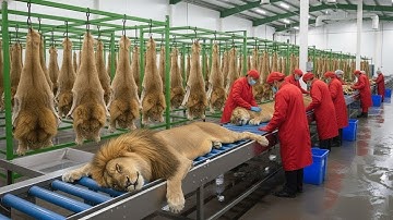 Full Process | Inside the Lion Leather Factory – How Million Dollar Products Are Made from Lion Skin