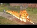 Реплика немецкого огнемета в действии. Nazi flamethrower replica in action