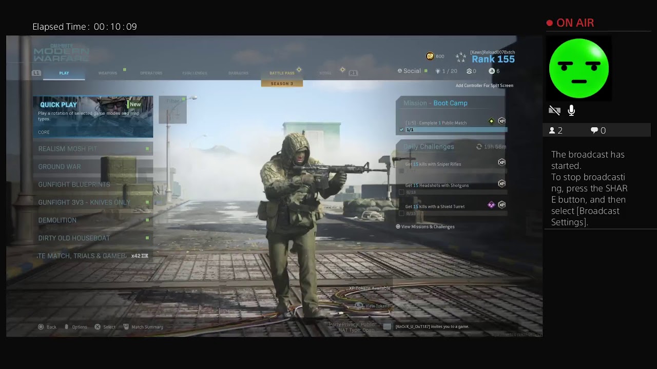 Kaws Cod Kaws X simba's Live Cod Warzone PS4 Broadcast - YouTube