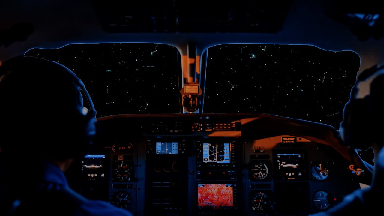 Airplane ride to Space for Relaxation Ambient Noise Oasis White noise with ASMR Radio Chatter