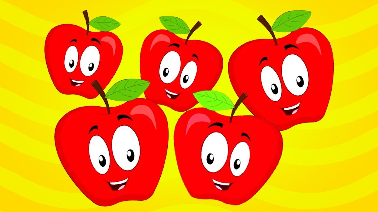 Five Red Apples Monkey Rhymes Kindergarten Videos for Babies YouTube