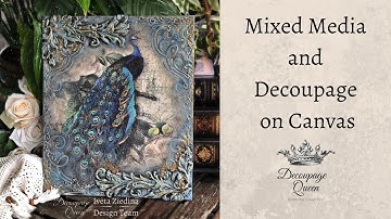 Mixed Media and Rice paper decoupage on Canvas