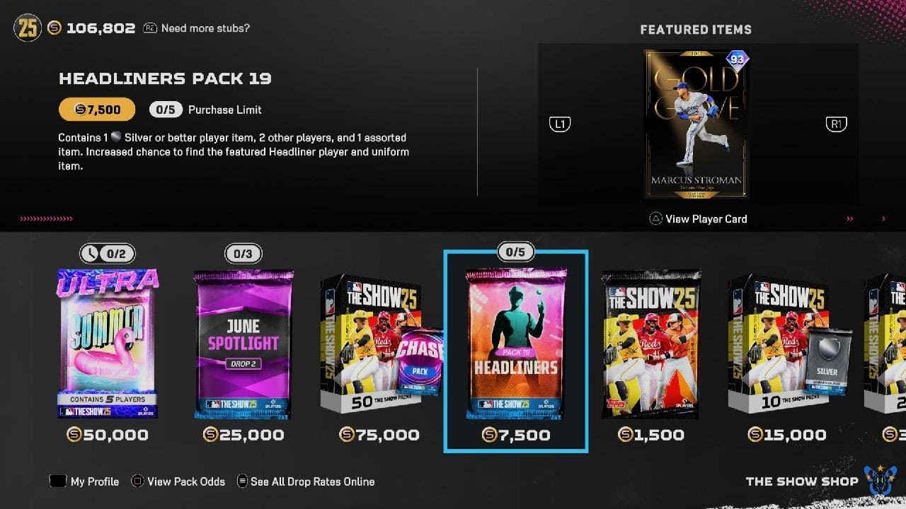 MLB The Show 25: 6/16 Update HEADLINERS Pack 19 Player Revealed with Attributes