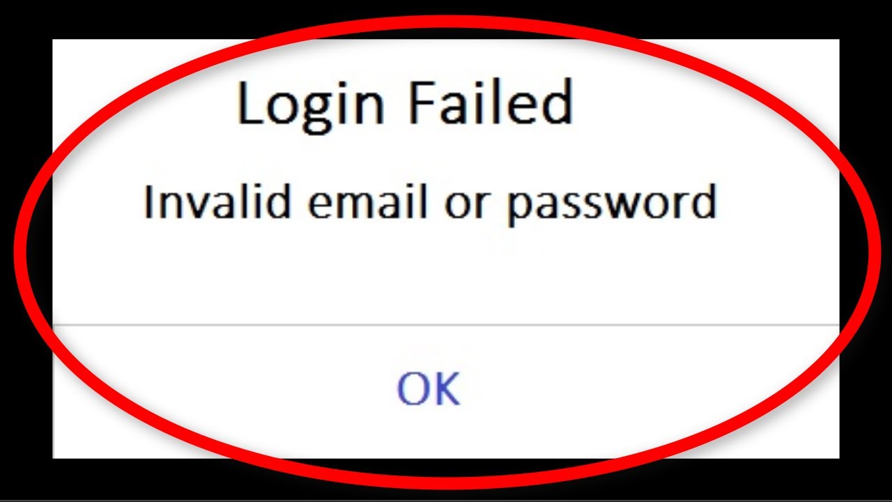 Failed invalid password