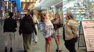 Vancouver Nightlife (4k) Walk Early Friday Night Canada Granville & Robson
