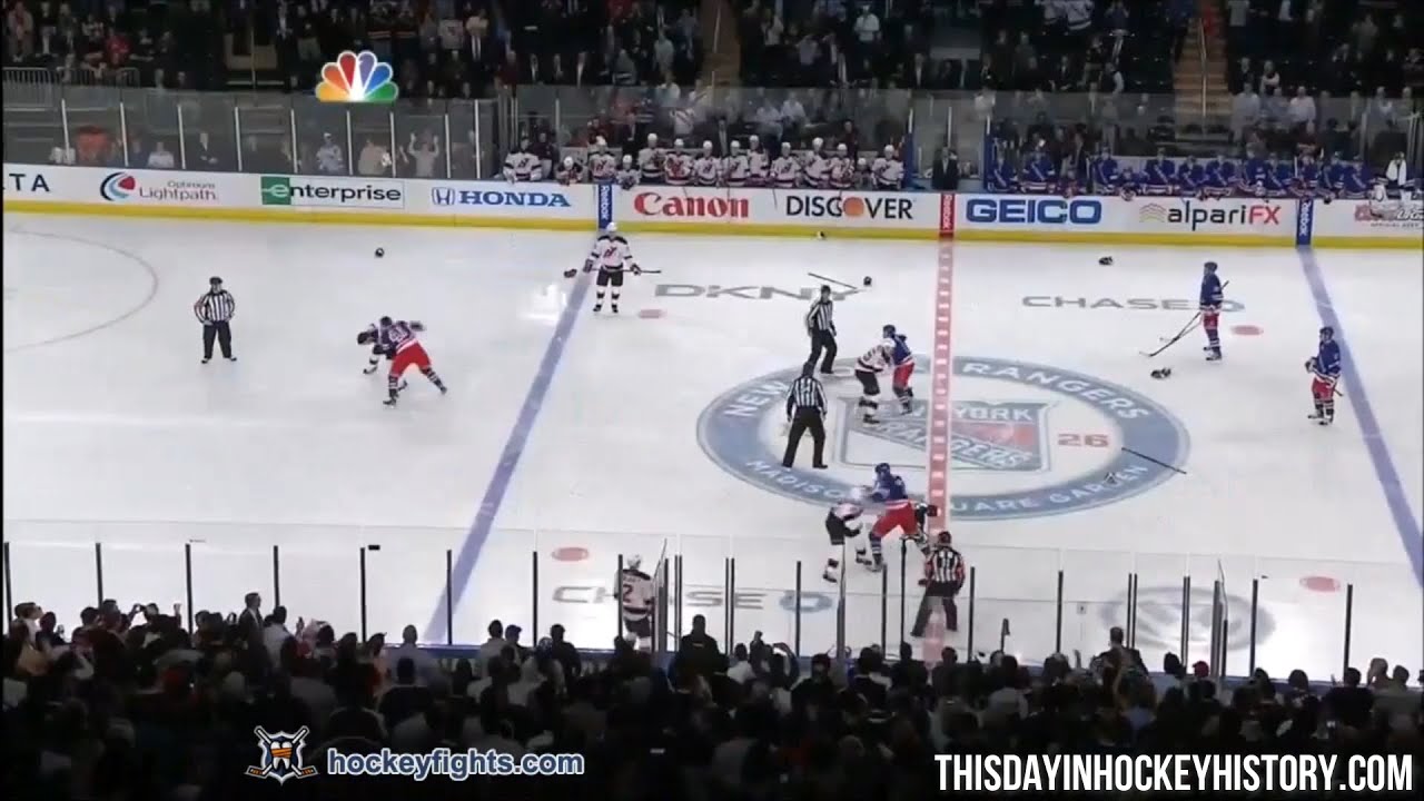 Devils vs Rangers Line Brawl Starts Game March 19, 2012 - YouTube