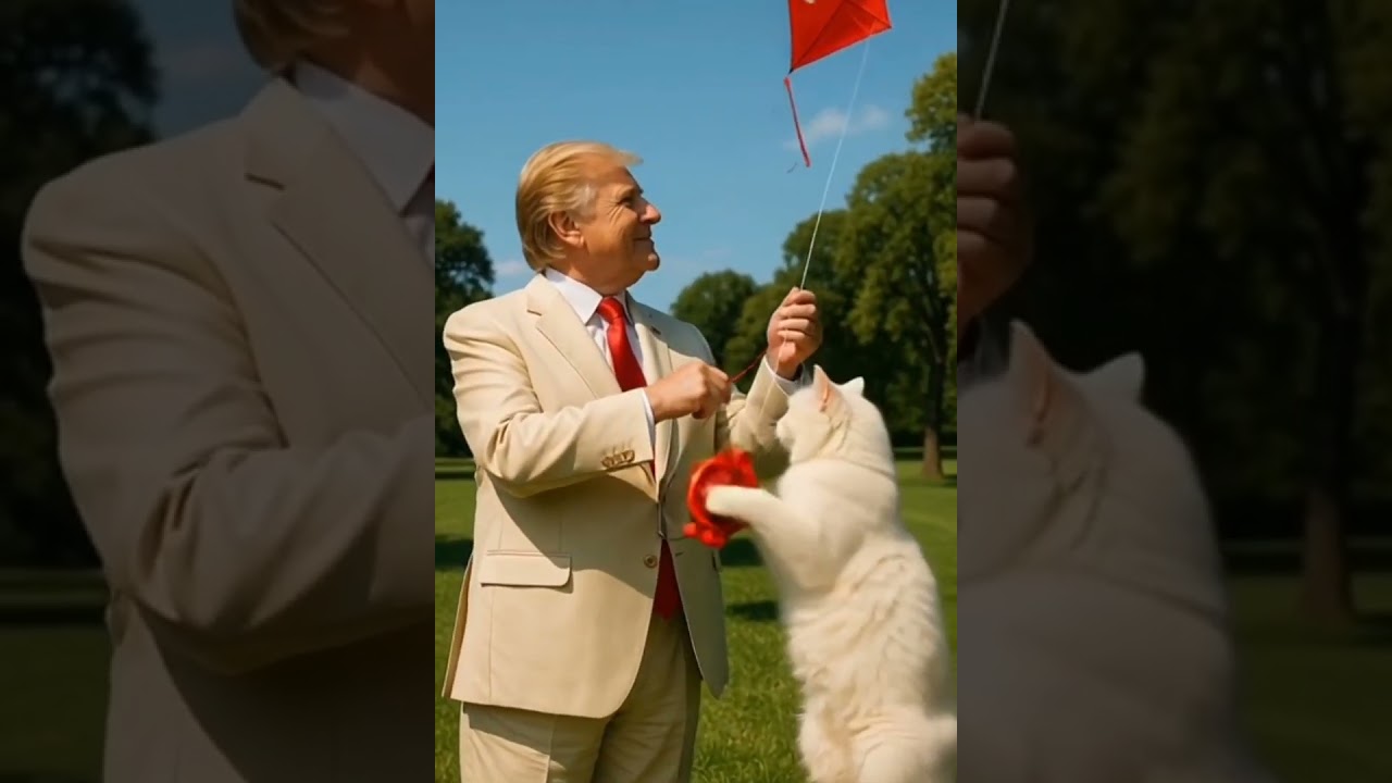 Trump Flies a Kite, Cat Takes Control 🪁🐱 | Funny AI Short