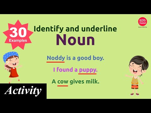 Noun Activity | Identify and underline the noun | Kids Channel