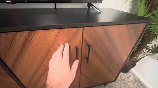 Walker Edison Caye Modern 4 Door Bookmatch Buffet Sideboard for Storage Review