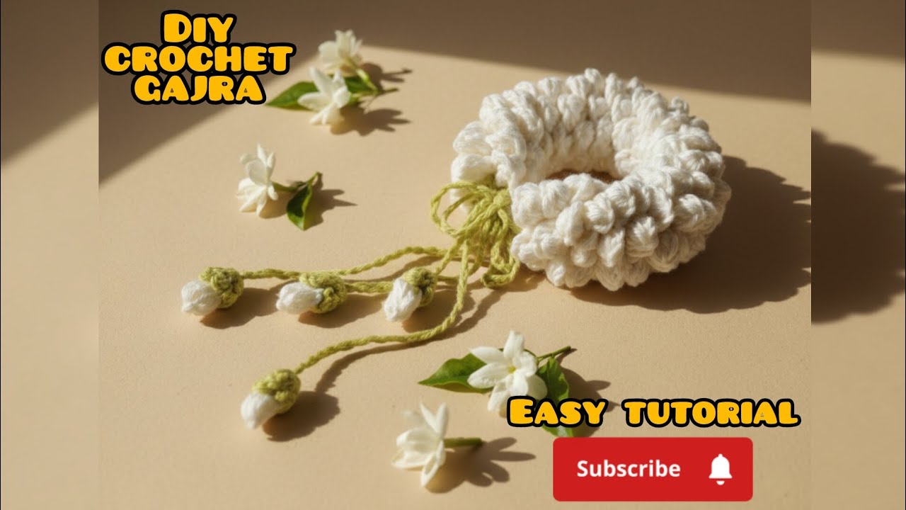 DIY Elegance: Easy Crochet Jasmine Gajra for Festivals/Weddings |   Handcrafted | The eternal bloom