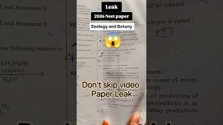 paper leak 2026 zoology and BOTANY #medicalentranceexam #aiims #mcqsseries