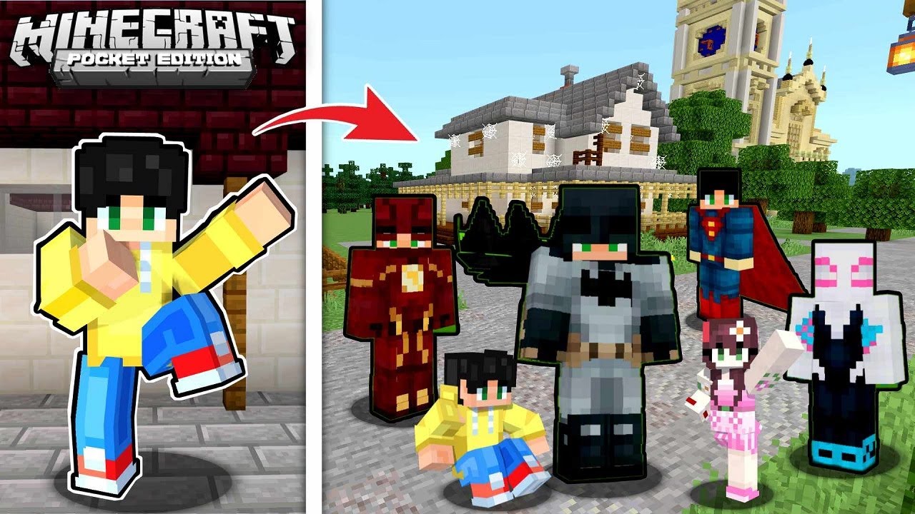 SUPER MAN Multiverse Sinagip ang BUONG VILLAGE sa UWU CITY sa Minecraft PE
