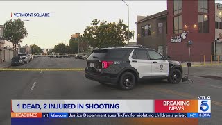 Shooting after alleged car crash leaves 1 dead, 2 injured in South L.A.