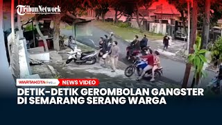 Detik detik Gerombolan Gangster Serang Rumah di Cinde Semarang Terekam CCTV