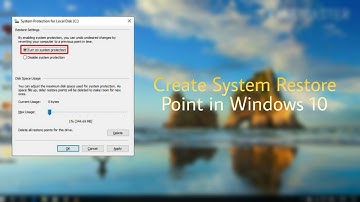 Create system restore point in windows 10