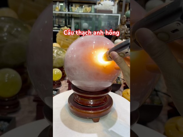 Bi cầu thạch anh Hồng tự nhiên #daquyngoc