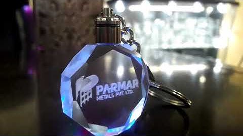 #Corporate Logo Crystal Keychains with Led Lights