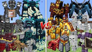 ALL MUTANT WITHER SKELETONS & WARDENS VS ALL MUTANT BLAZES & SKELETONS ALLIANCE MOBS BATTLE