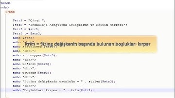 PHP - 04 Veri Tipleri- 03 String Fonksiyonları