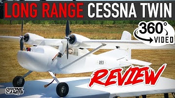 LONG RANGE FPV PLANE - E-DO Cessna Twin 1600mm - REVIEW, FPV, GoPro, & 360º Video