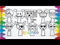 Incredibox SPRUNKI Coloring Pages.Cute Version.Satisfying Coloring SPRUNKI characters.