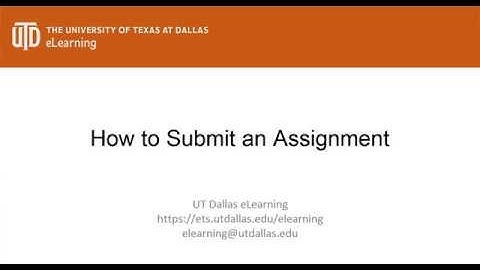 How to Submit an Assignment