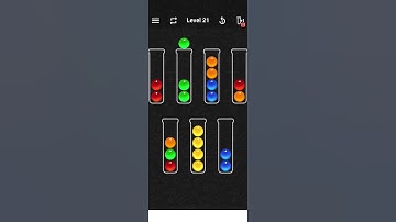 Ball sort color water puzzle level 21
