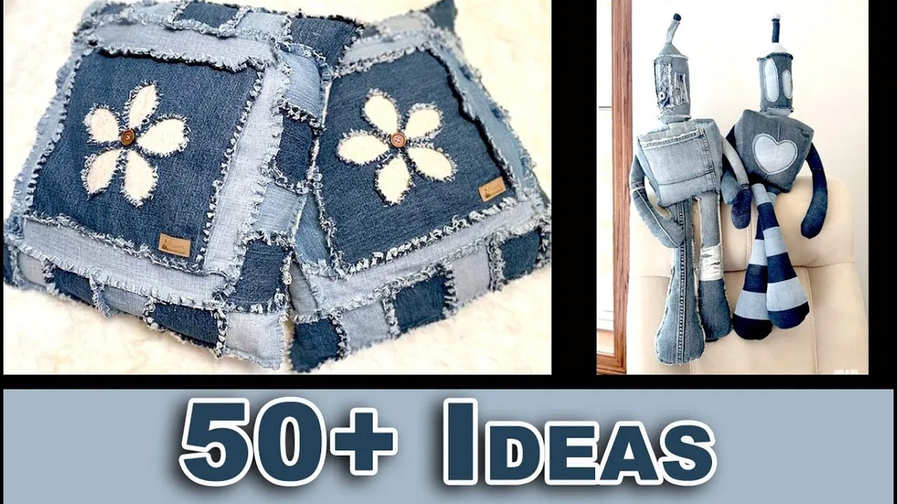 Более 50 проектов по переделке джинсов для украшения дома | Простые и бюджетные идеи своими руками