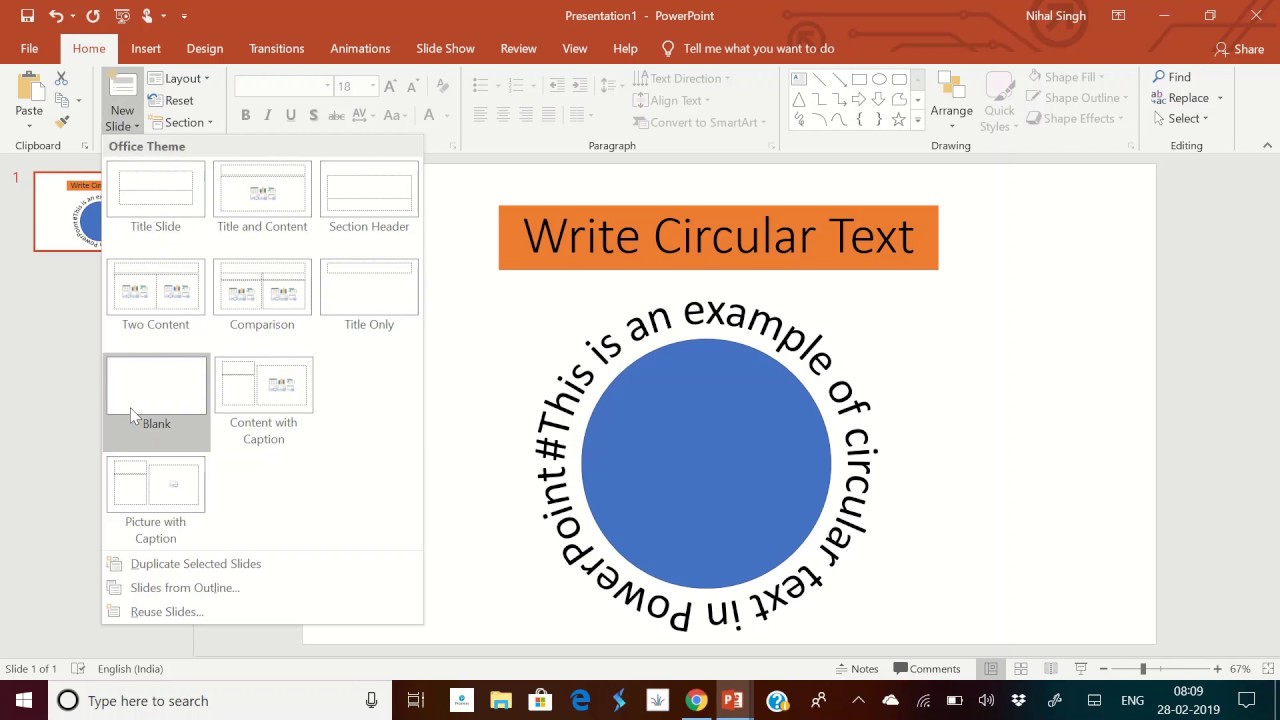 how to write in powerpoint
