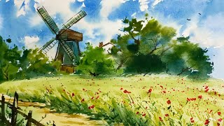 картинка: Летний полдень, акварель