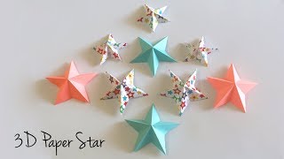 3D Paper Star | Origami Star | Paper Crafts Easy | Christmas Star Paper Decoration