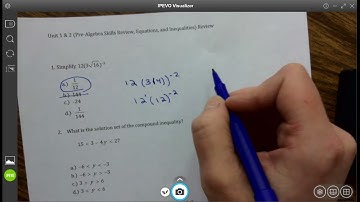 Algebra 1: Keystone Review BR Unit 1 (1-3)