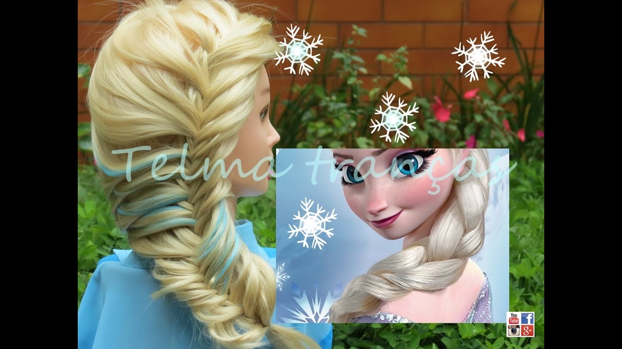 Trança Frozen, Frozen's Elsa romantic braid hairstyle tutorial (inspirada em Elsa) - Telma tranças