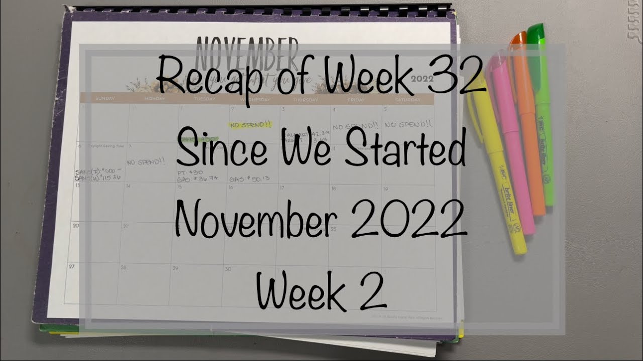 Recap of Week 32 Budgeting: November 2022 Week 2 - YouTube
