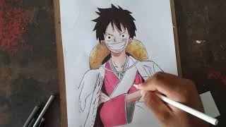 Speed drawing monkey d Luffy (one piece) primeiro desenho de 2020