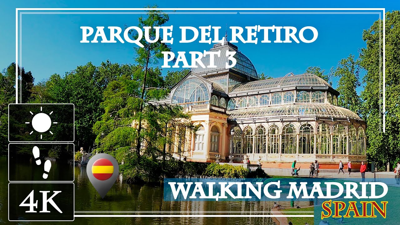 RETIRO PARK MADRID walking tour 4K part 3 | Spain relaxing tourism