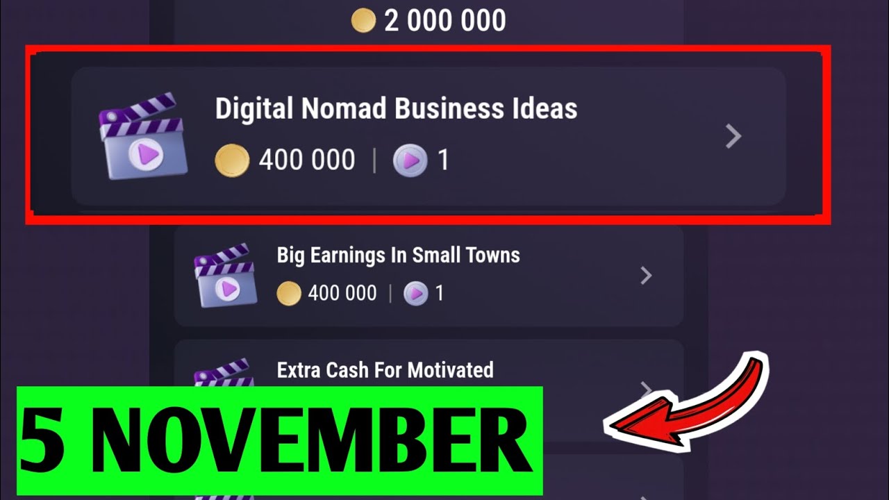 Digital Nomad Business Ideas | TapSwap Video Code | 5 November TapSwap ...