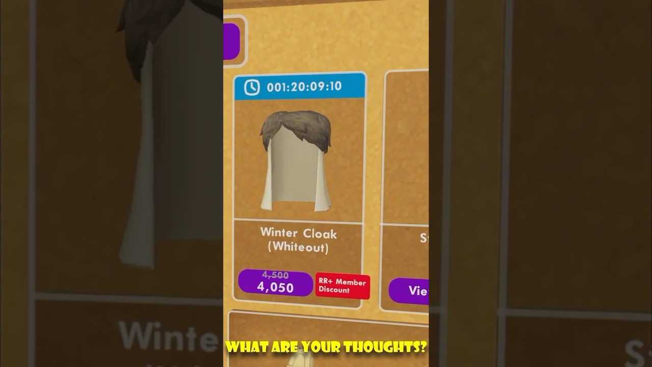 Rec Rooms Whiteout Winter Cloak Item Is In Shop! 😳 