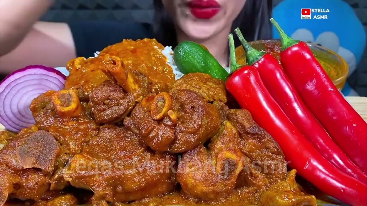 Eating Mutton Nalli Boti Curry Rice Salad|Eating Challenge|#mukbang #eatingshow #eatingsounds 