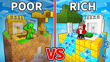 JJ and Mikey: POOR vs RICH Chunk Battle in Minecraft - Maizen