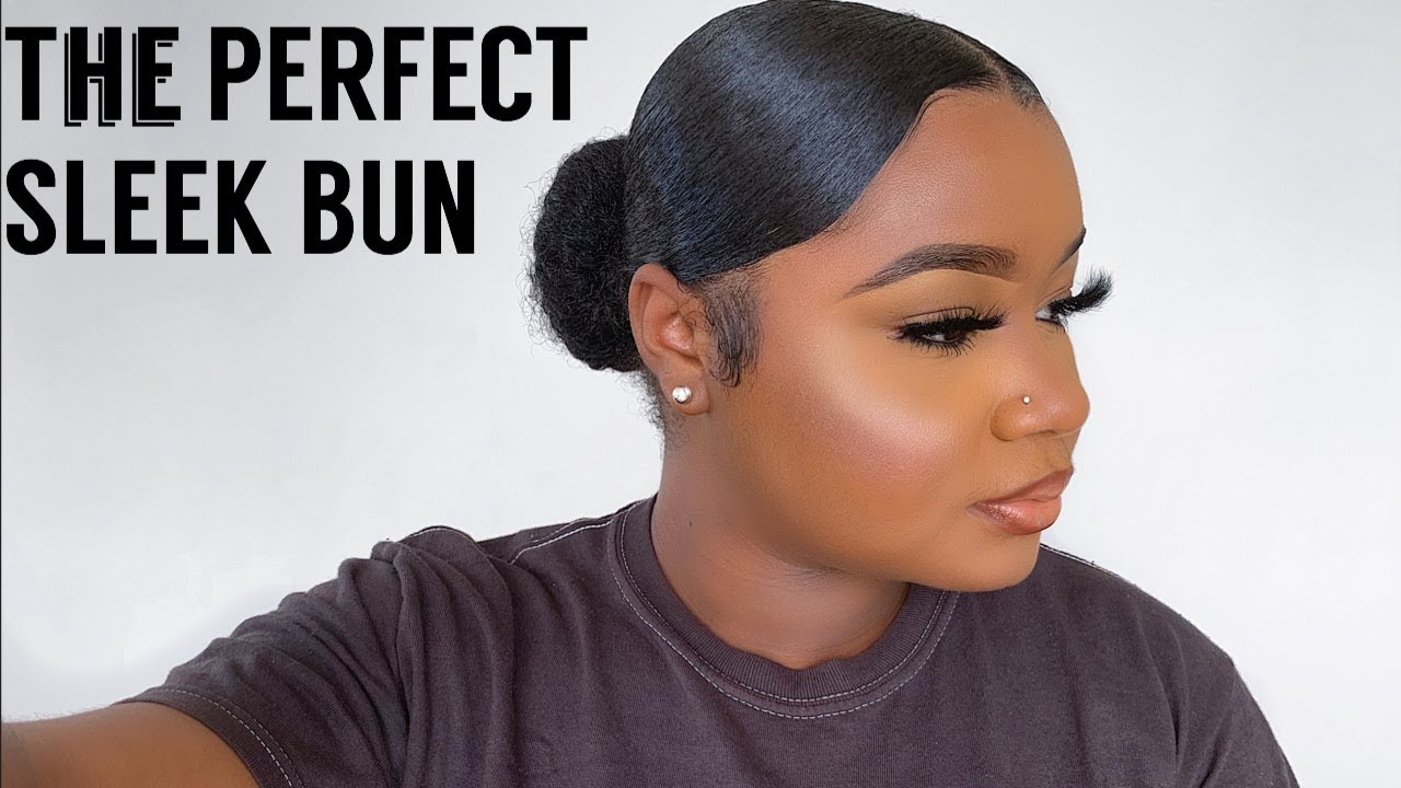 Doing a SLICK swoop low bun tutorial on 3B 3C 4A NATURAL HAIR YouTube