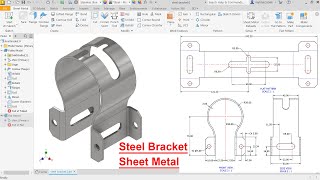 Autodesk inventor sheet metal steel bracket